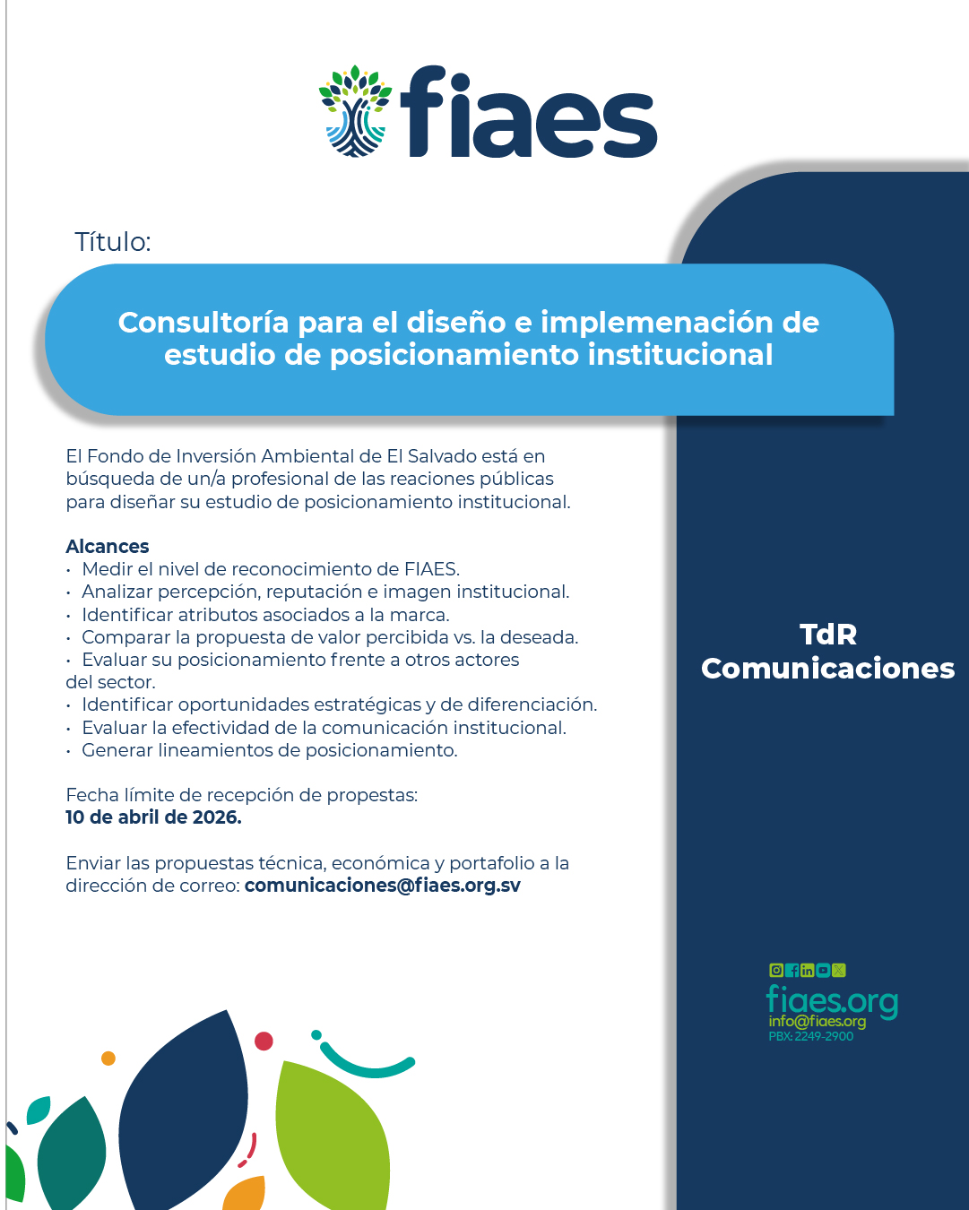 Consultoría de Estudio de Posicionamiento Institucional