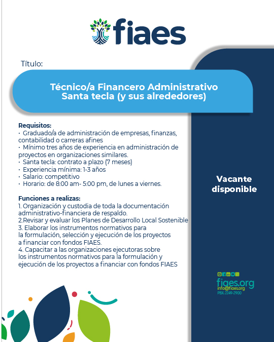 Técnico Financiero Administrativo Santa Tecla